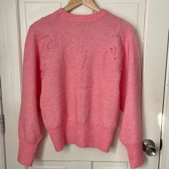 NWT Lollys Laundry Laura Cardigan Sweater Wool Pink Medium Jewel Buttons - Picture 9 of 12